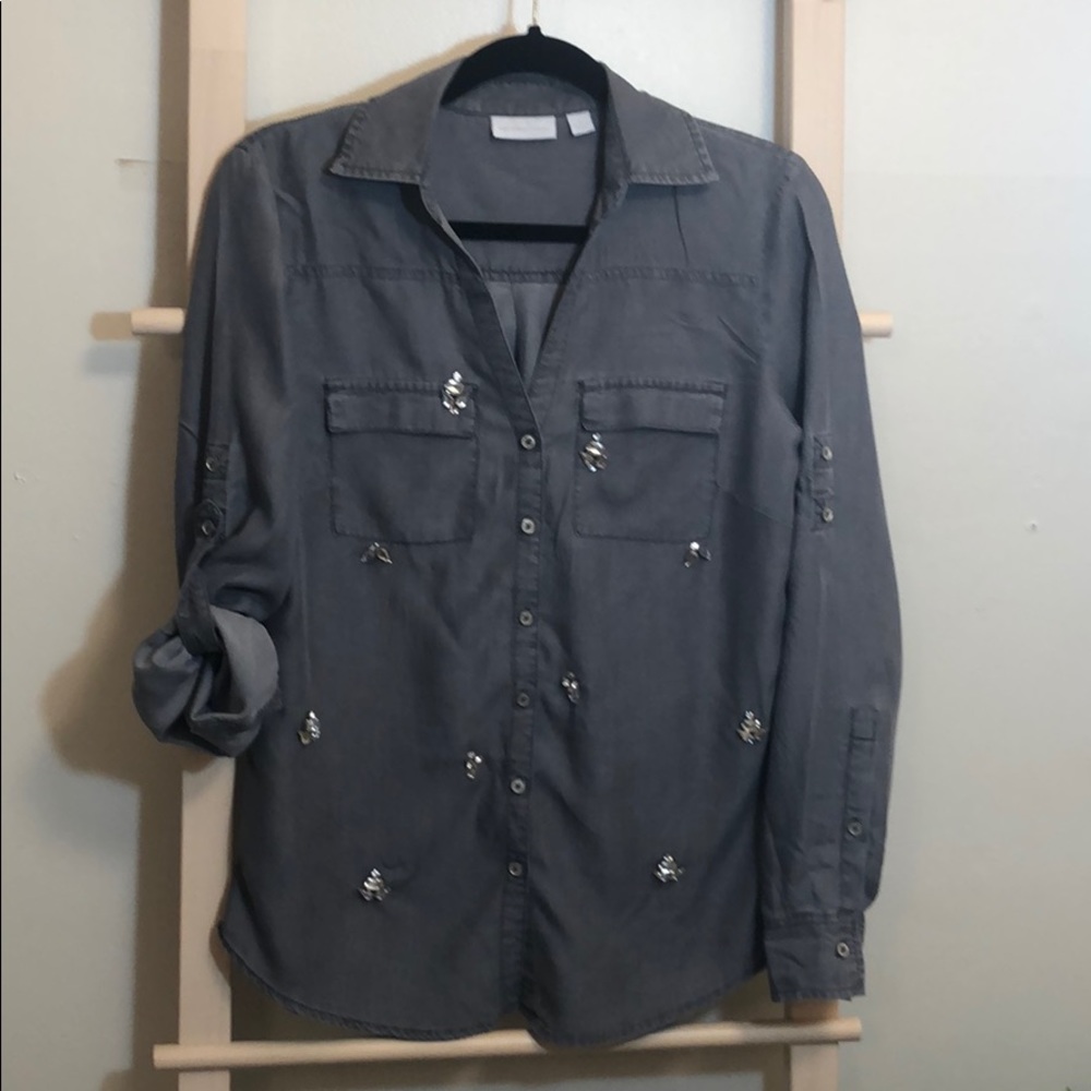 Bling Button Down Blouse
